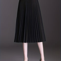 High Waist Pleated Skirts Midi Women's Clothing