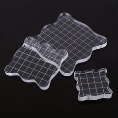 1pc Rubber Stamp Transparent Stamp Set Helper Glass High Crystal Acrylic Handle