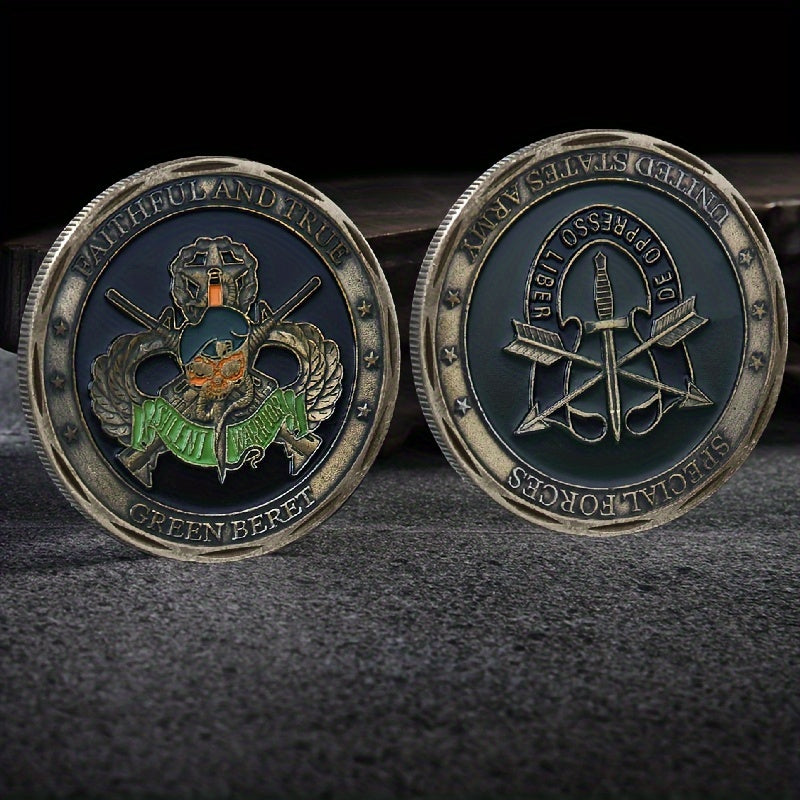 US Army Special Forces Challenge Coin Green Beret Coin