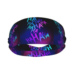 Clown Print Sports Headband Sweat Wicking Polyester Yoga Gym Running HAHA