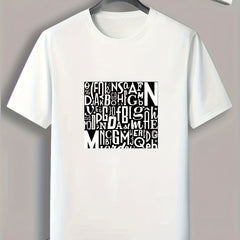 Letter Pattern Print Men's Sports T-shirt - Comfy and Stylish