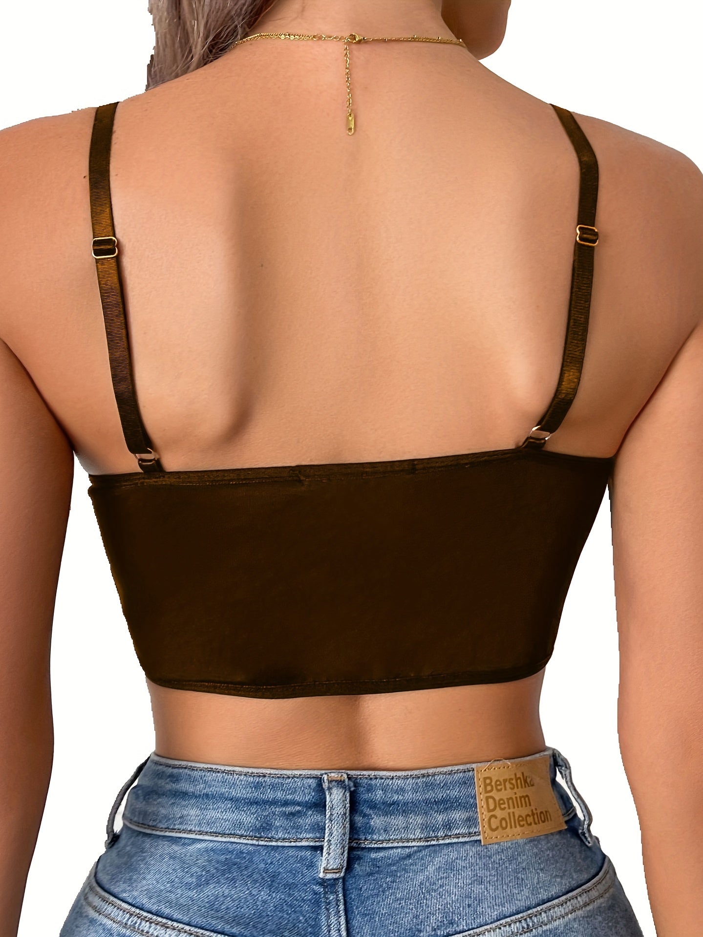 Floral Lace Cami Crop Top Backless Lingerie