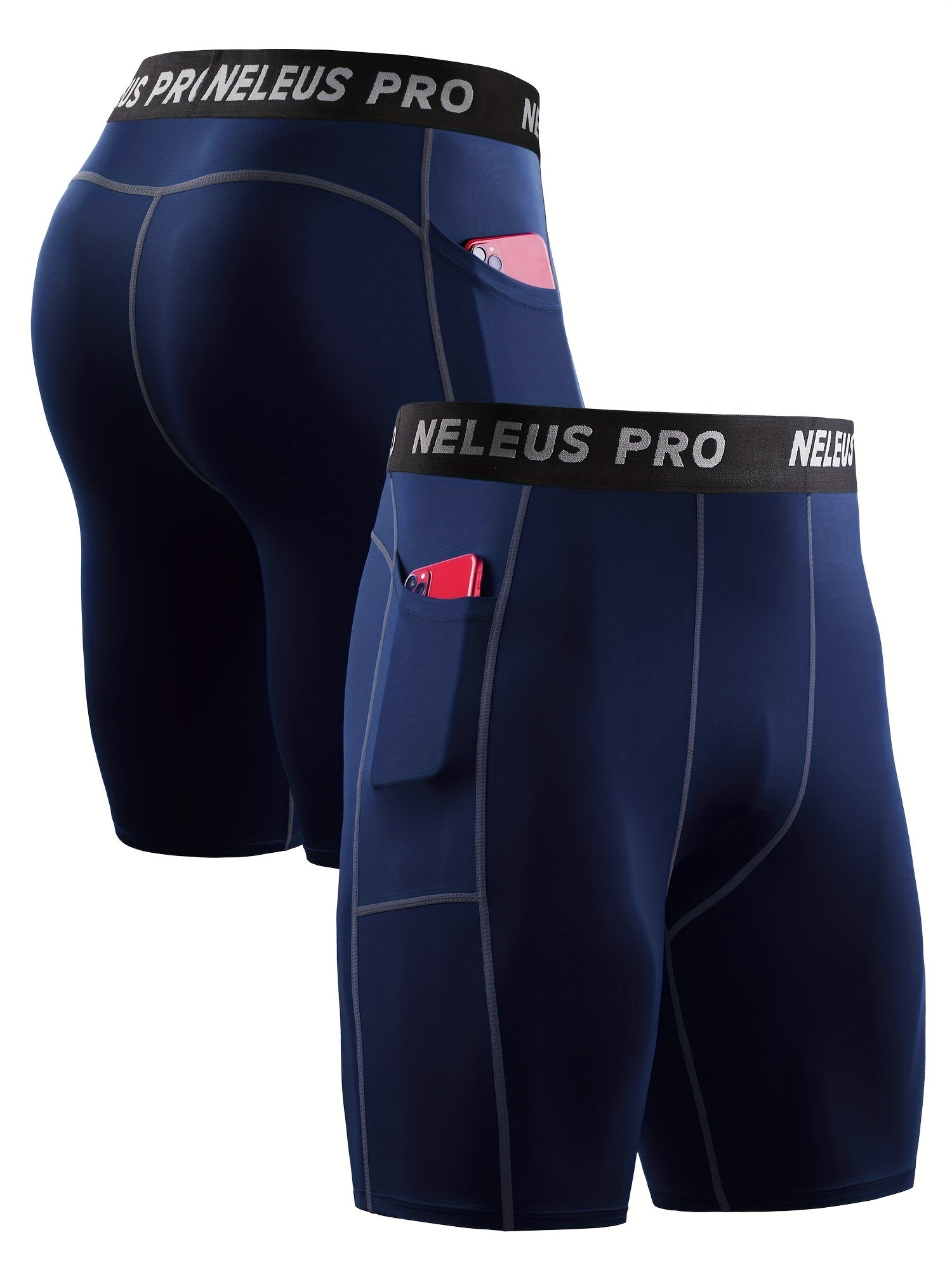 Men's Compression Shorts with Pocket for Gym Sports Running