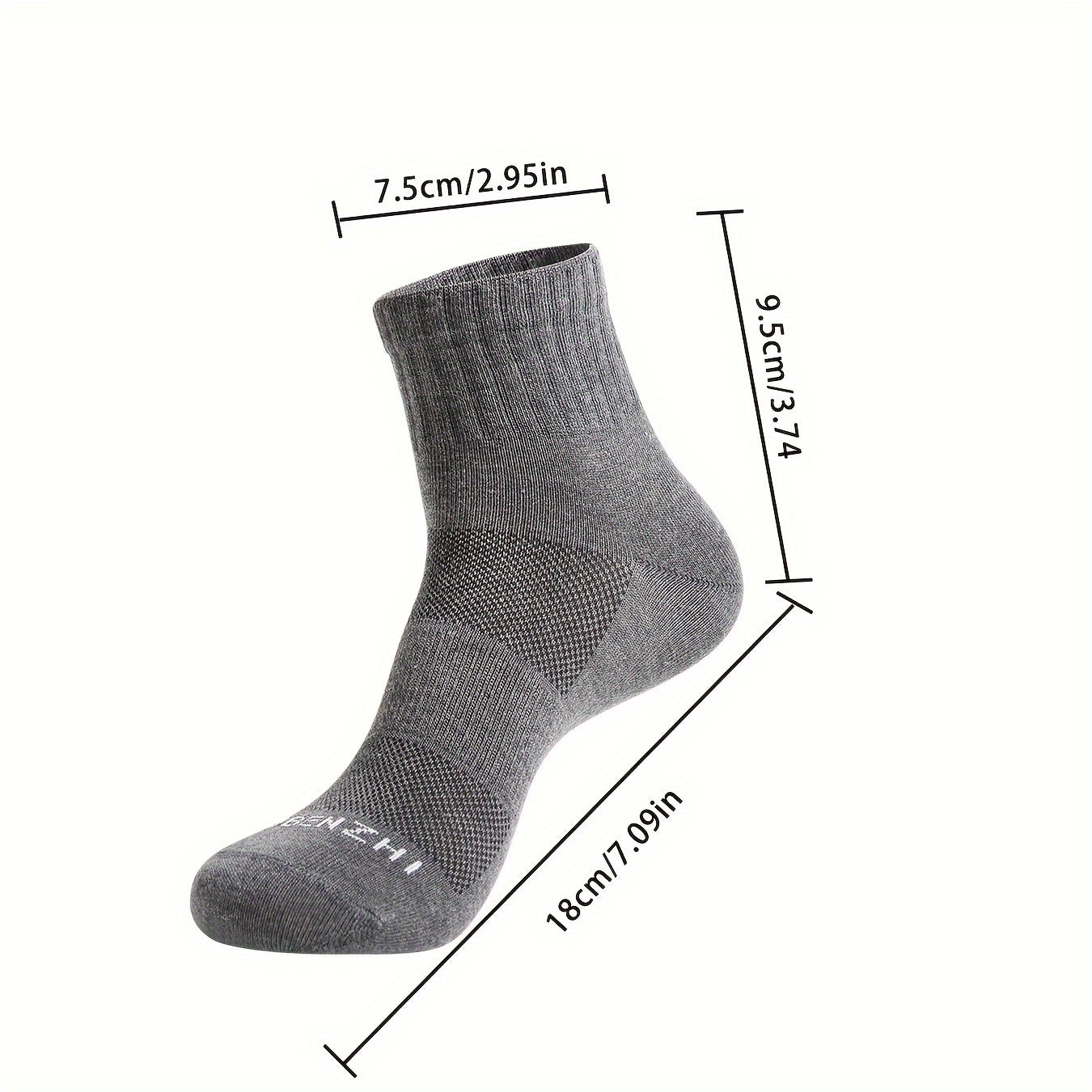 6 Pairs Men's Mid Crew Sport Socks Absorbent Breathable for Basketball Running