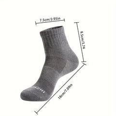 6 Pairs Men's Mid Crew Sport Socks Absorbent Breathable for Basketball Running