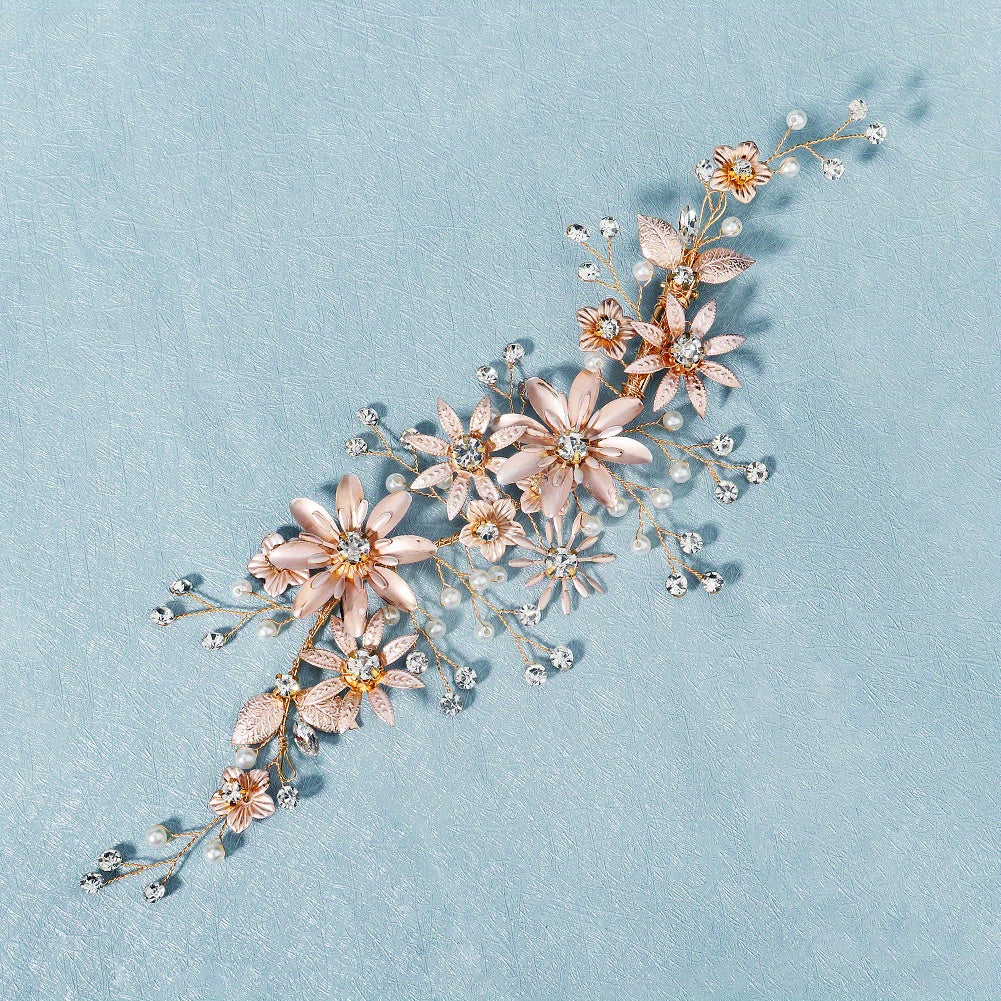 Wedding Head Flower Hair Clip Crystal Wedding Headdress