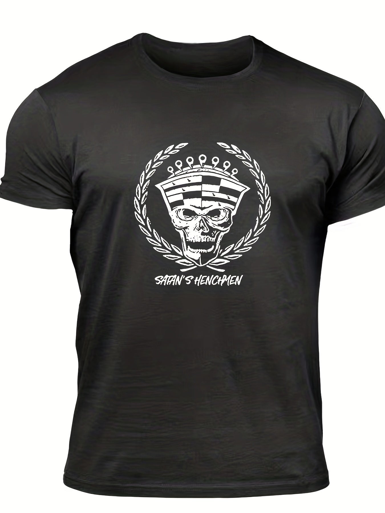 Men's Leaf & Skull Graphic T shirt Casual Breathable Tee