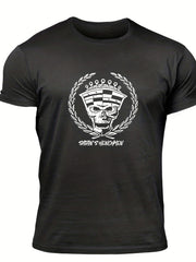 Men's Leaf & Skull Graphic T shirt Casual Breathable Tee