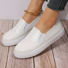 Women's Plaid Pattern Skate Shoes Lightweight Slip On Sneakers