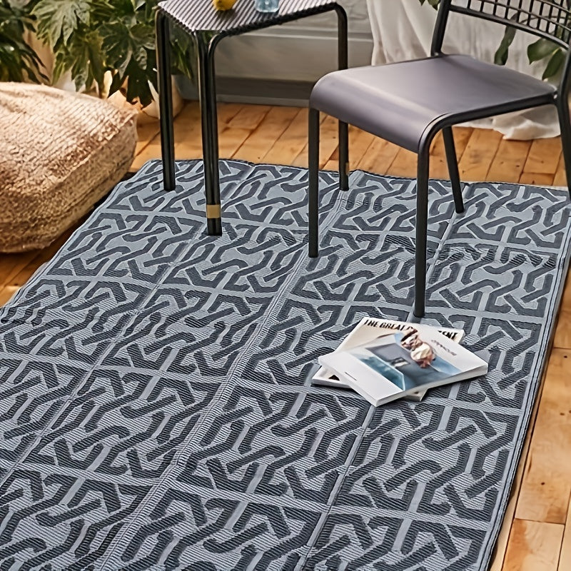 Waterproof Outdoor Rug Stain & UV Resistant Floor Mat for Patio Porch RV Pool