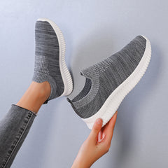 Women's Knitted Slip On Socks Shoes Breathable Mesh Running Shoes