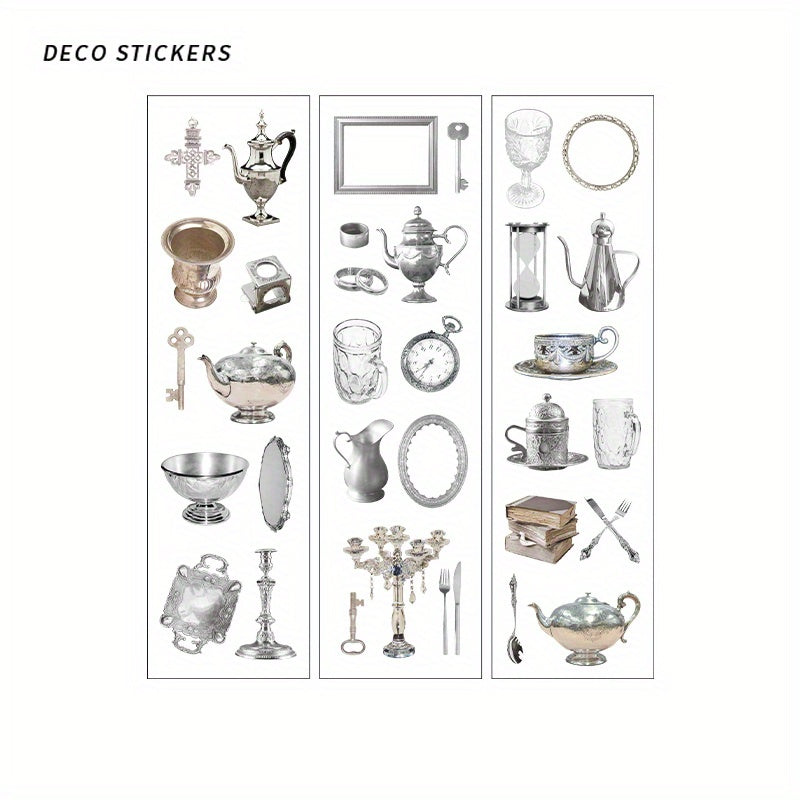 6pcs Vintage Stickers for DIY Art Supplies