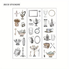6pcs Vintage Stickers for DIY Art Supplies