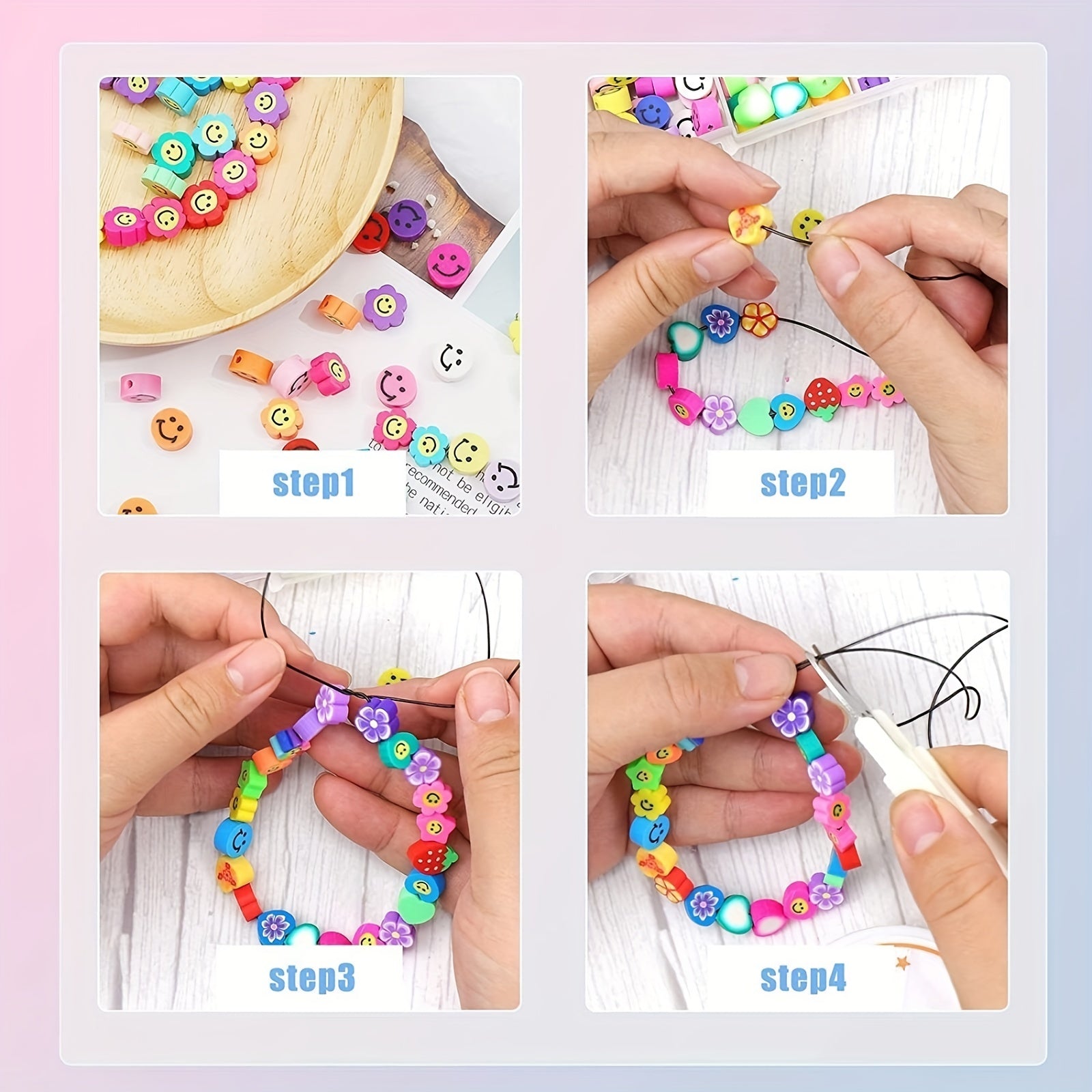 3000pcs Girls DIY Bracelet Beads Children's Gift