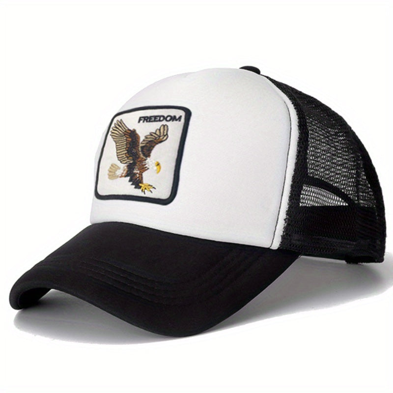 Animal Embroidered Mesh Baseball Cap Sun Shading Mesh Hat