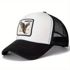 Animal Embroidered Mesh Baseball Cap Sun Shading Mesh Hat