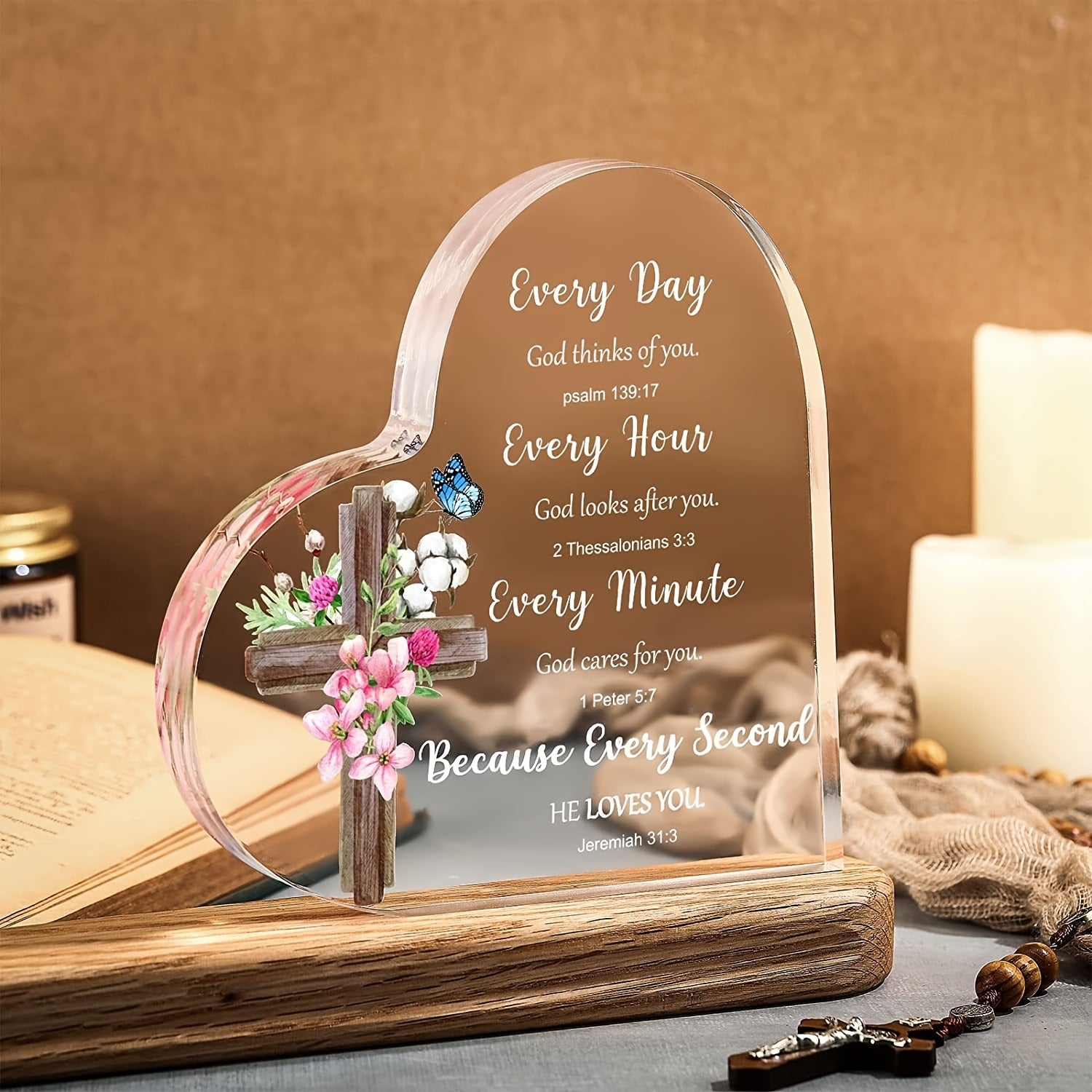 Christian Acrylic Ornament Inspirational Gift Small Holiday Accessory Art Craft