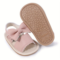 Bowknot Breathable Open Toe Sandals For Baby Girls Lightweight Anti Slip Sandals