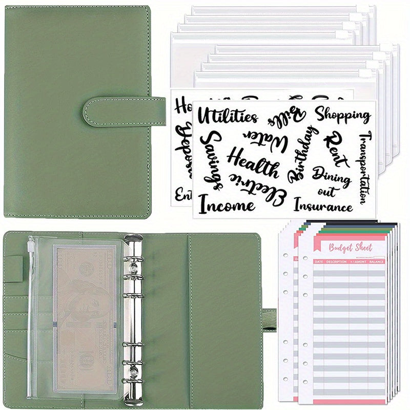 23pcs Budget Planner Binder Zipper Envelopes Macaron Cover Money Organizer