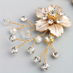 Faux Pearl Crystals Flower Shoe Clips Party Buckle Bridal Wedding Charms 1pair