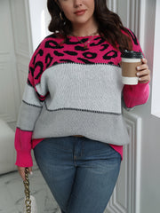 Colorblock Leopard Print Sweater