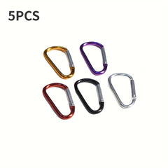 5pcs D Shaped Buckle Keychain Clip Snap Hook Keyring For Camping Hiking