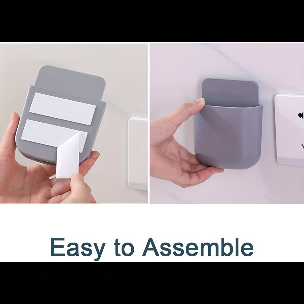 4Pcs Wall Mounted Remote Control Holder Pen Bedside Table Storage Box