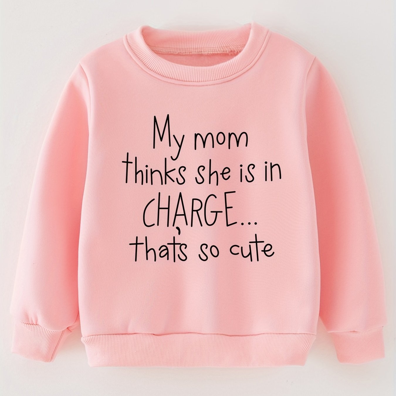 Girls' Cute Print Crew Neck Sweatshirt Pullover