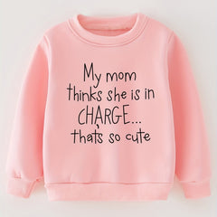 Girls' Cute Print Crew Neck Sweatshirt Pullover