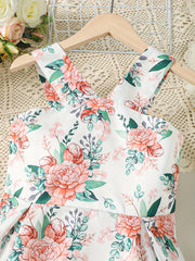 Toddler Girls Flowers Graphic Princess Cami Dress For Party
