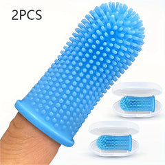 2pcs Silicone Dog Finger Toothbrush 360 Degree Cleaning Brush