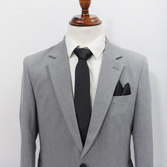 Casual Solid Tie Pocket Square Set