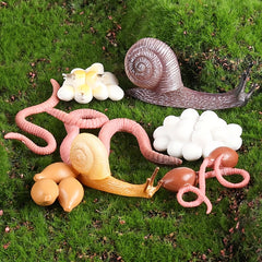 8pcs Snail & Earthworm Life Cycle Figurines Toy Set - Educational Project Birthd