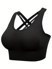 Criss Cross Back Sports Bra Yoga Wireless Bra Women's Lingerie