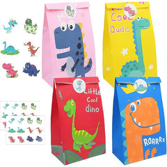Dinosaur Party Bags with Stickers - Perfect for Party Favors
