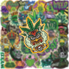 Green Plants Stickers Leaves Waterproof DIY Water Bottle Laptop Phone Sticker