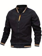 Men's Zipper Baseball Jacket for Spring/Autumn