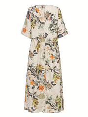 Boho Dress Women's Plus Floral Print Maxi Dress