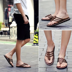Men's 3-Strap Thong Sandals Non-Slip Flip Flops