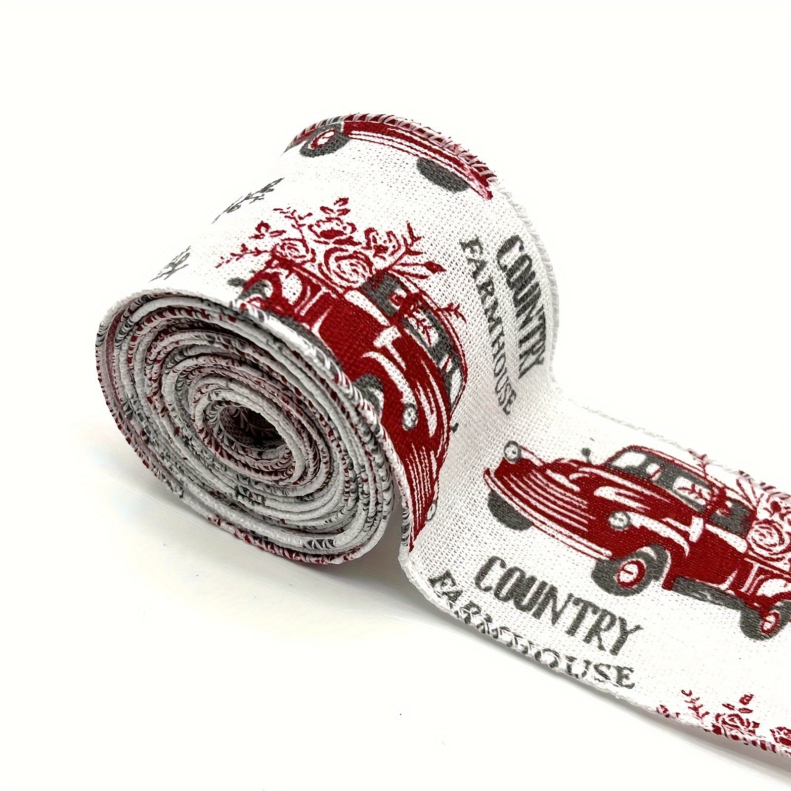 4.57M Merry Christmas Wired Edge Ribbon for Holiday Decor