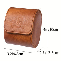 WESSLECO PU Leather Watch Storage Box Single Watch Case Holder