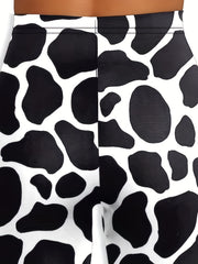 Dalmatian Print High Waist Skinny Leggings Stretchy Women's Clothing