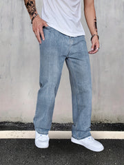 Men's Distressed Jeans Loose Fit Casual Denim Pants