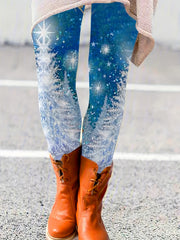 Glitter Christmas Tree Yoga Leggings