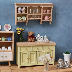 1:12 Dollhouse Cabinet w/ Mint Green Doors