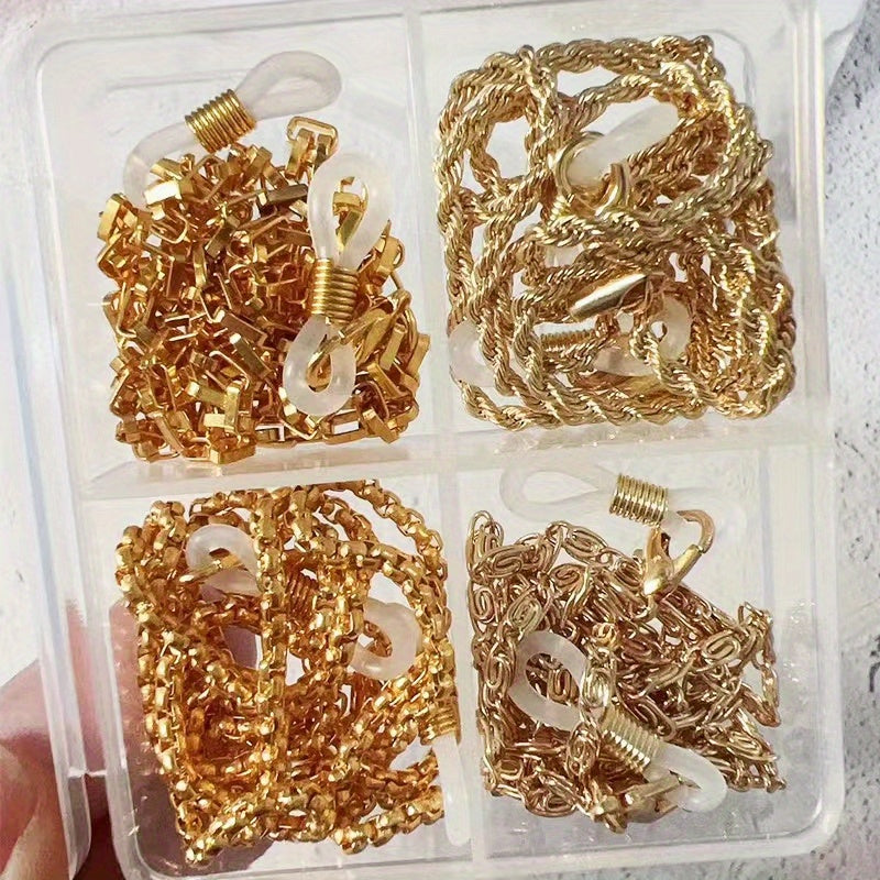 Golden Silver Glasses Chain With Storage Box Metal Hanging Chain