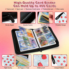 Card Binder 50 Sleeves 3 Rings Great Holiday Gift for Kids & Adults