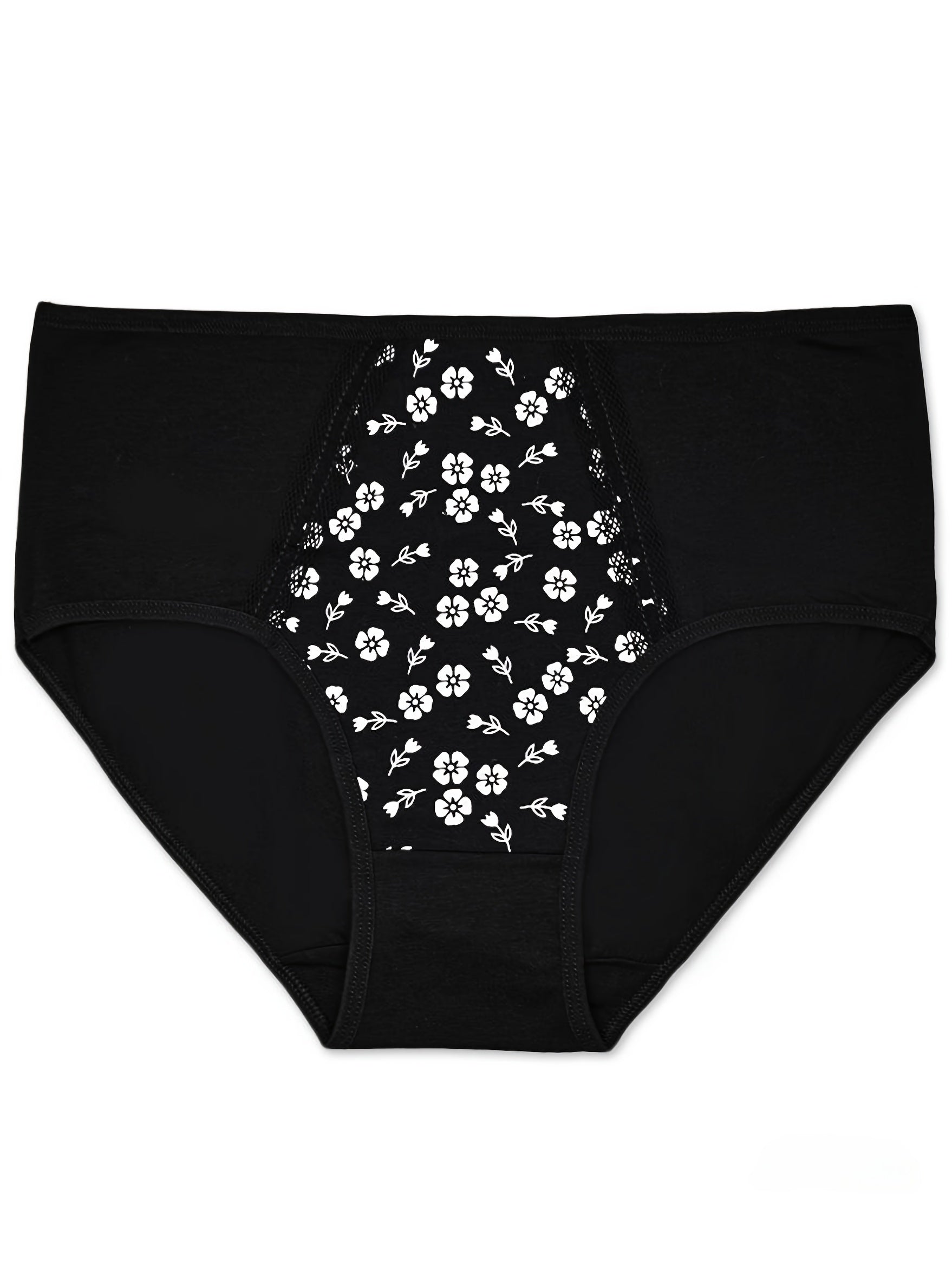 6pcs Floral Print Briefs Soft Stretchy Intimates Panties Women's Lingerie