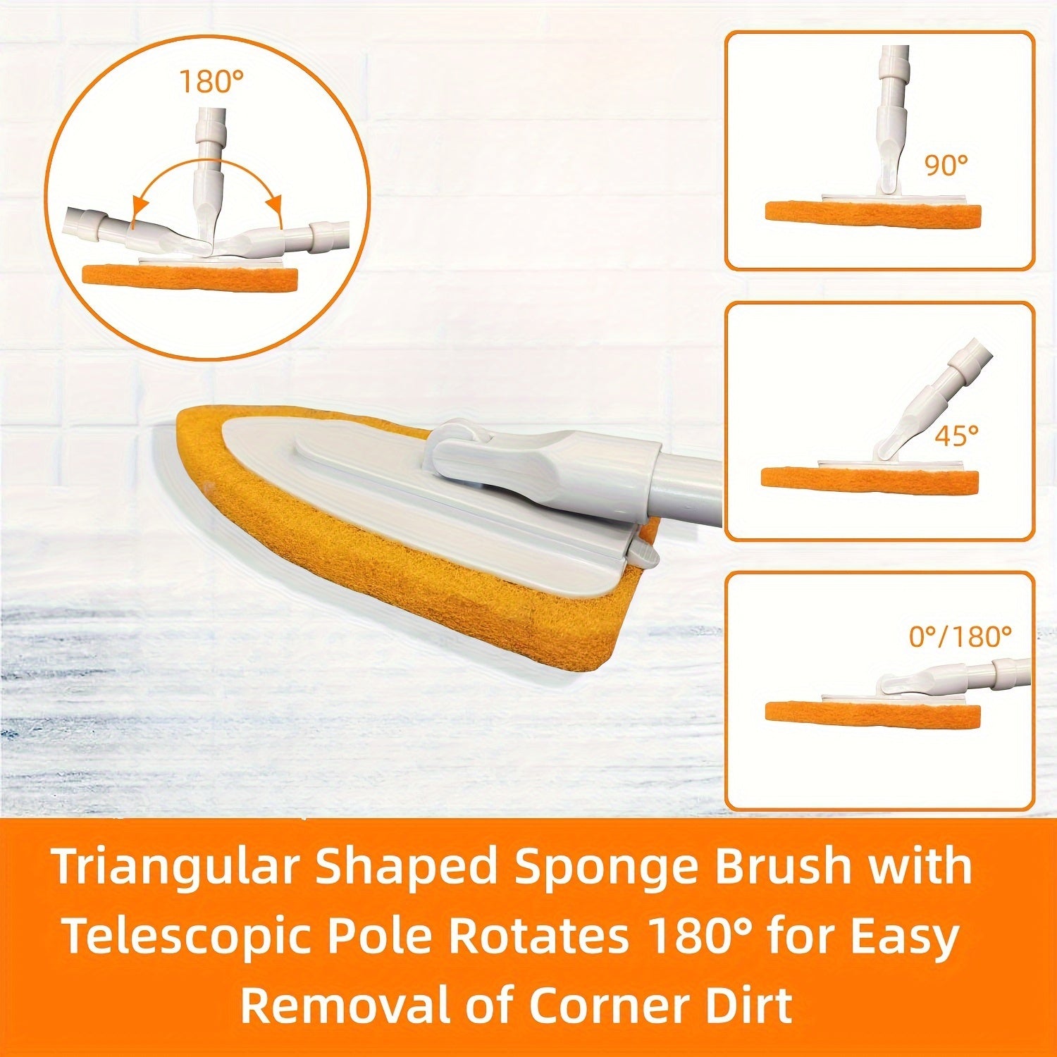 Shower Bathtub Tile Scrubber Brush with Non Scratch Scouring Pads