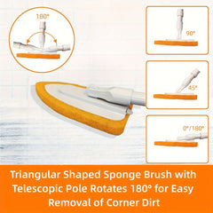 Shower Bathtub Tile Scrubber Brush with Non Scratch Scouring Pads